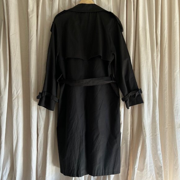 VINTAGE YVES SAINT LAURENT 90'S BLACK TRENCH COAT - Picture 7 of 13